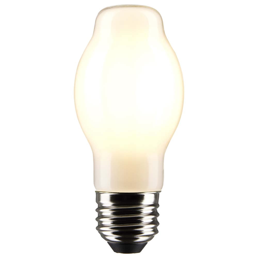 Satco 8w BT15 LED 2700K Medium Base White Dimmable - 60w equiv