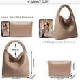 thumbnail image 3 of Bolso de mano JINMANXUE de piel vegana para mujer, color albaricoque, 3 of 7