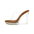 thumbnail image 7 of Unique Bargains Women's Clear Platform Block Heeled Slides Sandals, 7 of 7