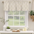 thumbnail image 2 of Vintage Wheat Color Curtain Valances for Windows, Kitchen Valance Window Treatments Panel 2 Pack, Geometric Abstract Diamonds Plaid Rod Pocket Short Curtains for Bathroom Bedroom 42 x 12 Inch, 2 of 8