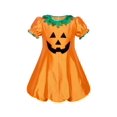 thumbnail image 3 of Girls Dress Pumpkin Costume Halloween Trick Treat Party 4 Years, 3 of 6