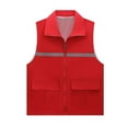 thumbnail image 7 of Womens Tank Tops- Mesh Fishing Vest for Women Breathable Lightweight Sleeveless Lapel Collar Work Hiking Travel Vest with Pockets Red L, 7 of 7