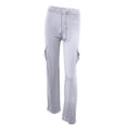 thumbnail image 4 of Petite Yoga Pants for Women Cargo Style Elastic Waist Wide Leg Casual Lounge Pants Gray XL, 4 of 4