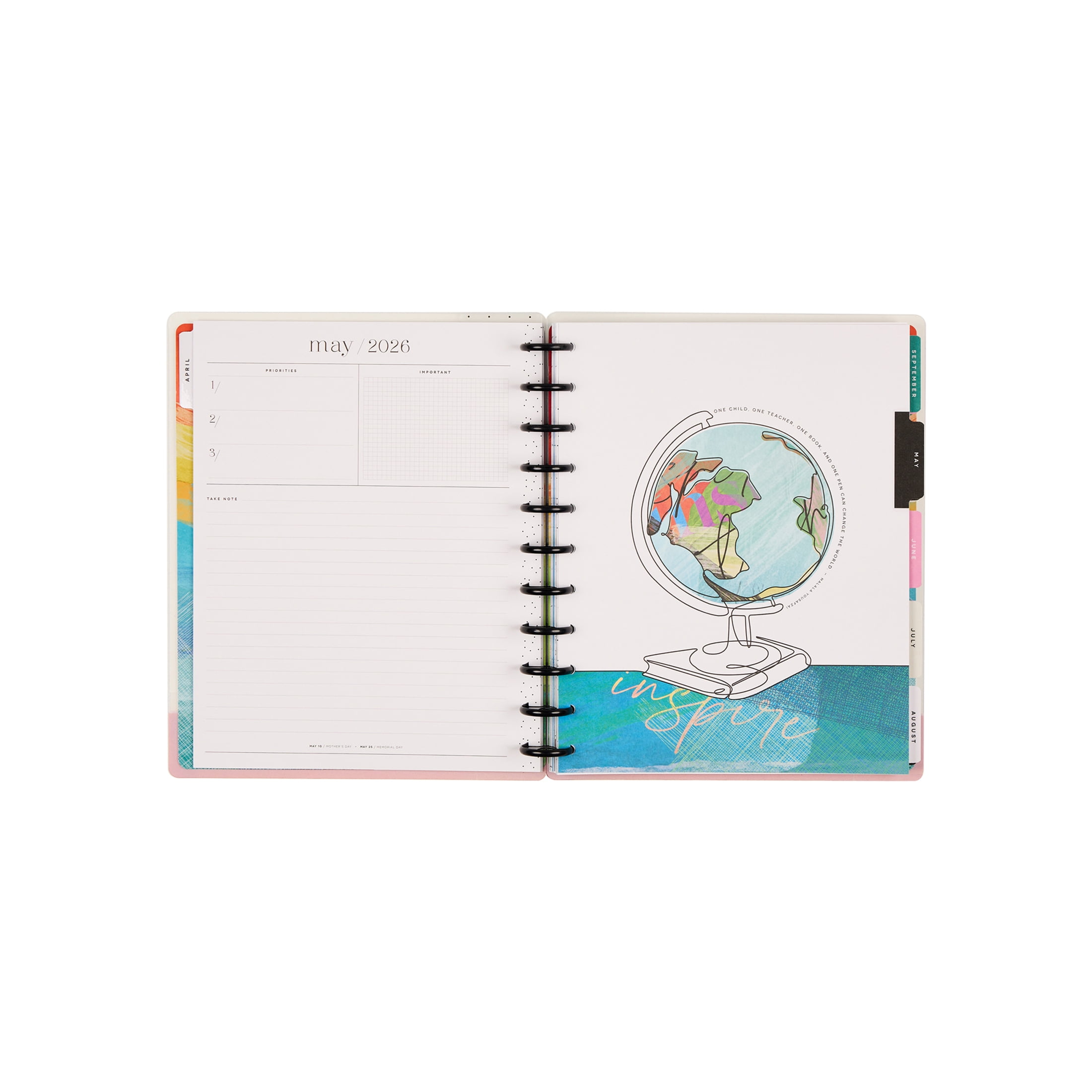 Happy Planner Monthly Weekly Big Planner (8.5” x 11”) Learn & Inspire 15-Month April 2026-June 2027, disc bound system