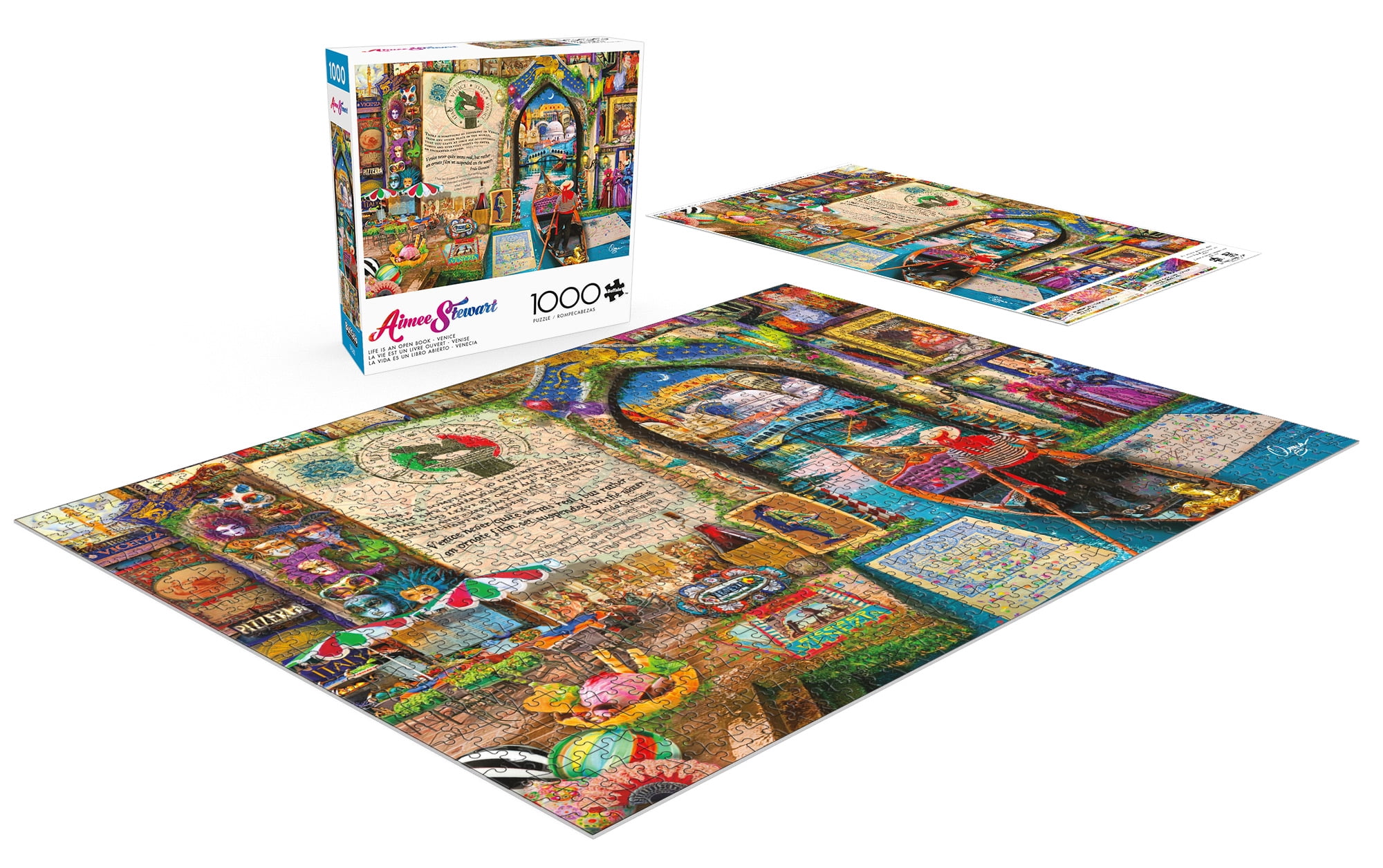 Buffalo Games Life is an Open Book - Venice Puzzle imbriqué de 1000 pièces pour adultes de 14 à 99 ans