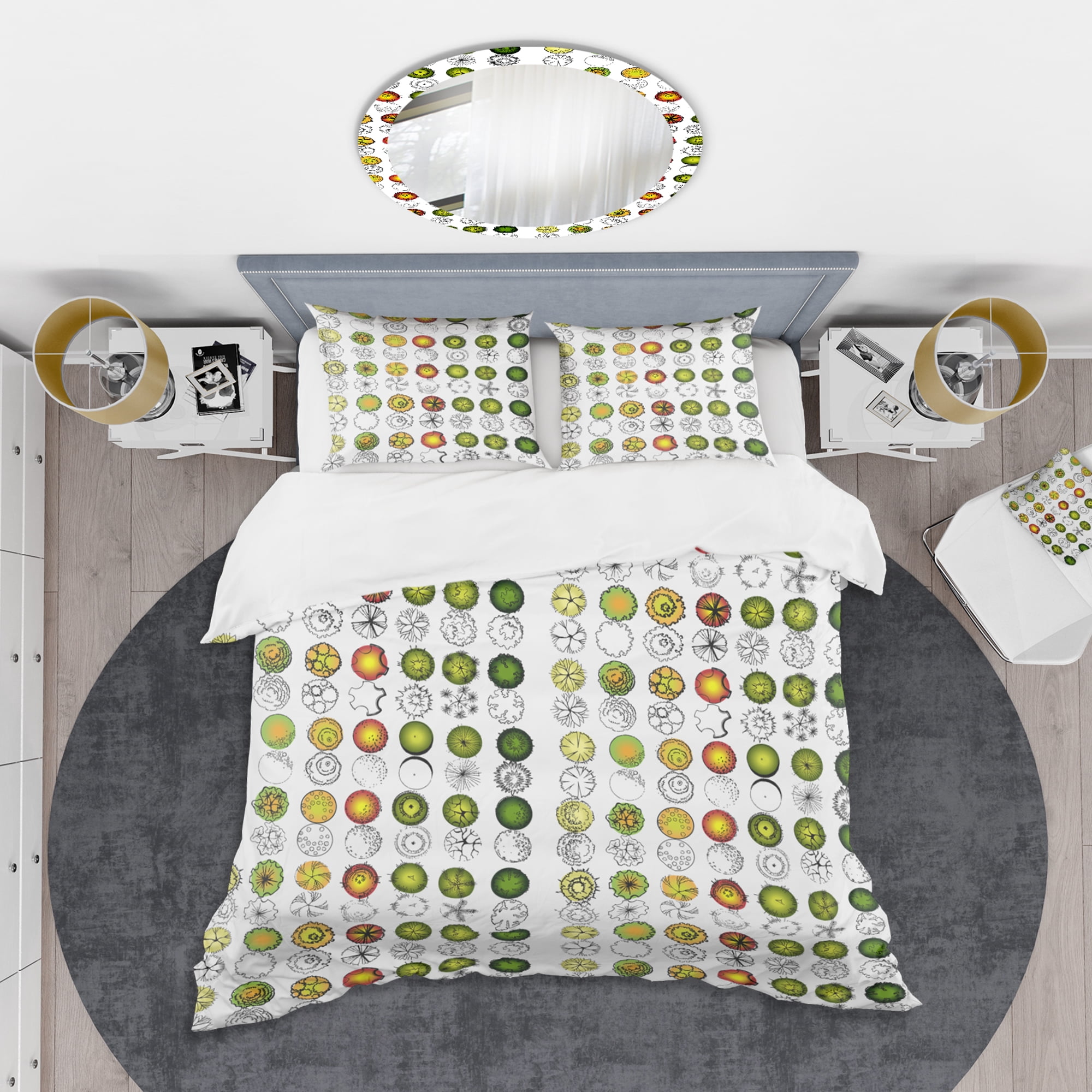 Designart 'Retro Tree Top Design' Mid-Century Modern Duvet Cover Set