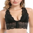 thumbnail image 1 of Women‘s Lace Deep V Bra Racerback Breathable Front-Close Padded Sports Bralette Push Up Bra M-2Xl, 1 of 14