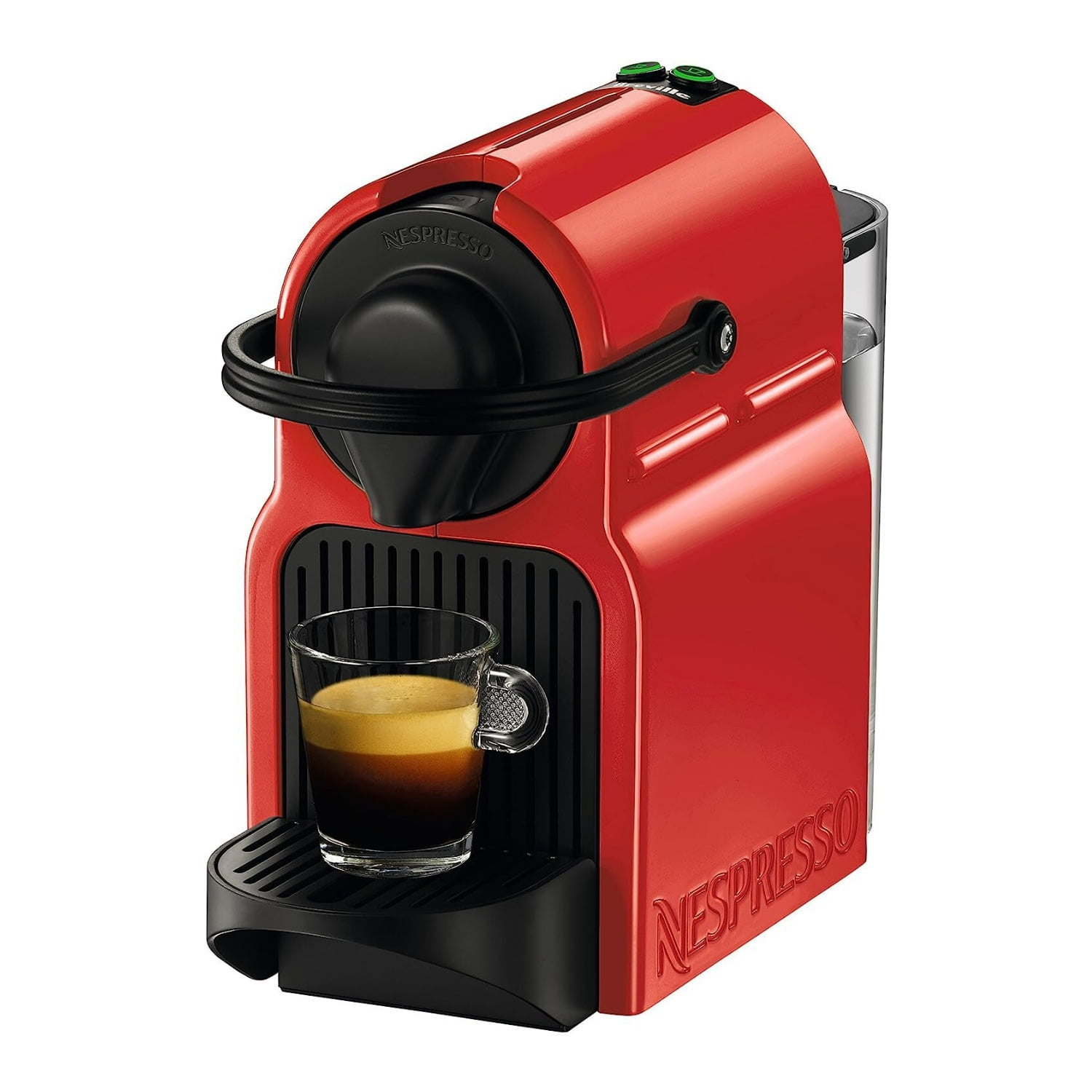 Nespresso Inissia Espresso Machine (24 oz., Red) with Coffee Capsules (14-Pack)