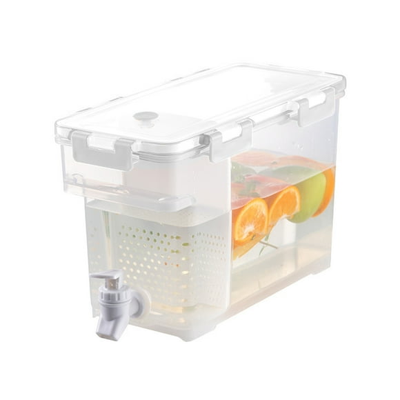 Wzzjkit Drink Dispenser for Fridge with Spigot Water Dispenser Leak Proof Lids Beverage Dispenser Sealed Plastic Lemonade Milk Cold Hot Drink Tea Jug Drink Dispensers for Parties