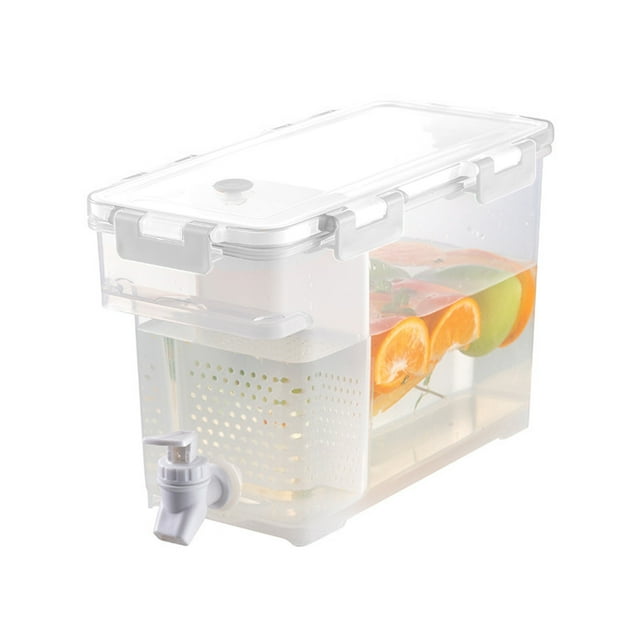 Vwrxbz Cold Water Dispenser with Faucet 3.5L Largitcher for Refrigerator Fruit Infused Iced Tea Lemonade Container with Handle