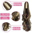 thumbnail image 3 of SHCKE 18" Ponytail Hair Extensions Claw Clip Ponytail Hairpiece Wavy Curly Hair Extension Synthetic Ponytail for Women Dark Brown Mix Ash Blonde, 3 of 5