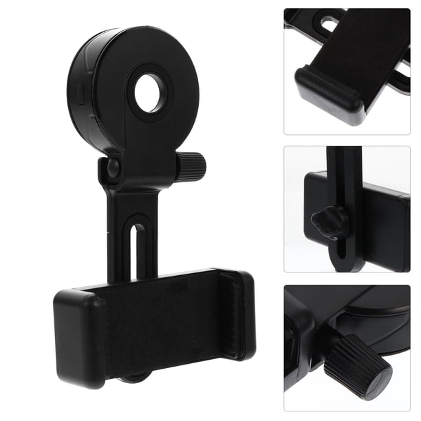 unbranded Adaptador De Fotografía Para Teléfono Negro Con Soporte Ajustable Para Montaje En Telescopio Y Cámara
