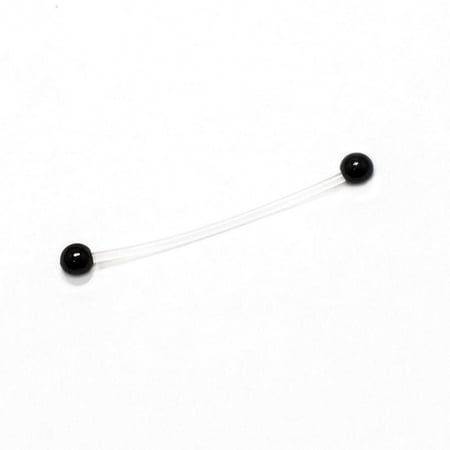 - Ear Industrial Barbell Clear Retainer Bioflex Ear Bar Titanium Ball 14G 1.5