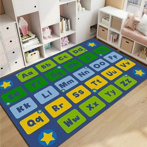 Alphabet Cartoon Children Kids Baby Play Crawling Mat Early Education Area Rug Non-slip Carpet for Playroom Living Room Bedroom