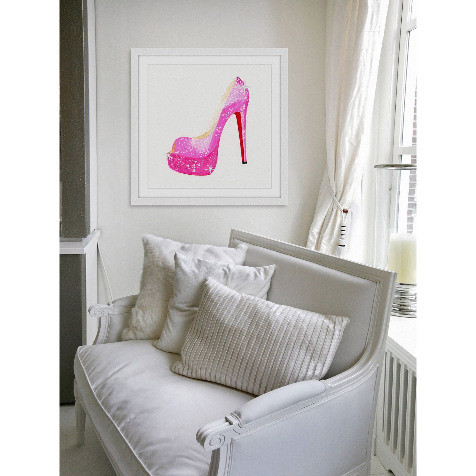 Marmont Hill "NS Pink Shoe" by Molly Rosner Framed Painting Print