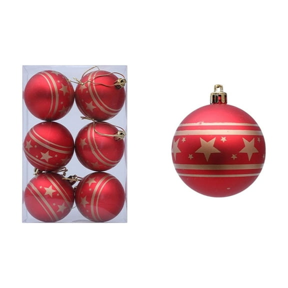 Christmas Ball Ornaments Set of 6, Shatterproof Multicolor Hanging Decorations with Multiple Styles for Tree, Holiday Party, Wedding, and Home Décor
