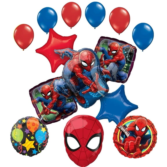 Spider-Man Party Supplies Mask Birthday Balloon Bouquet Decorations