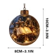 thumbnail image 2 of Glowing Christmas Story Ornament, Light‑Up Mini Holiday Scene, 3.1in Open Bible Cross Hanging Ball, Acrylic Christmas Tree Decoration, Festive Keepsake Ornament for Mantel, Window and Home Decor, 2 of 7