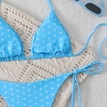 thumbnail image 5 of VMESZQFG Women's Polka Dots Bikini Set Halter Two Piece Sexy Swimsuit Triangle Top String Swimwear Tie Side Bathing Suit Sky Blue M Size, 5 of 8