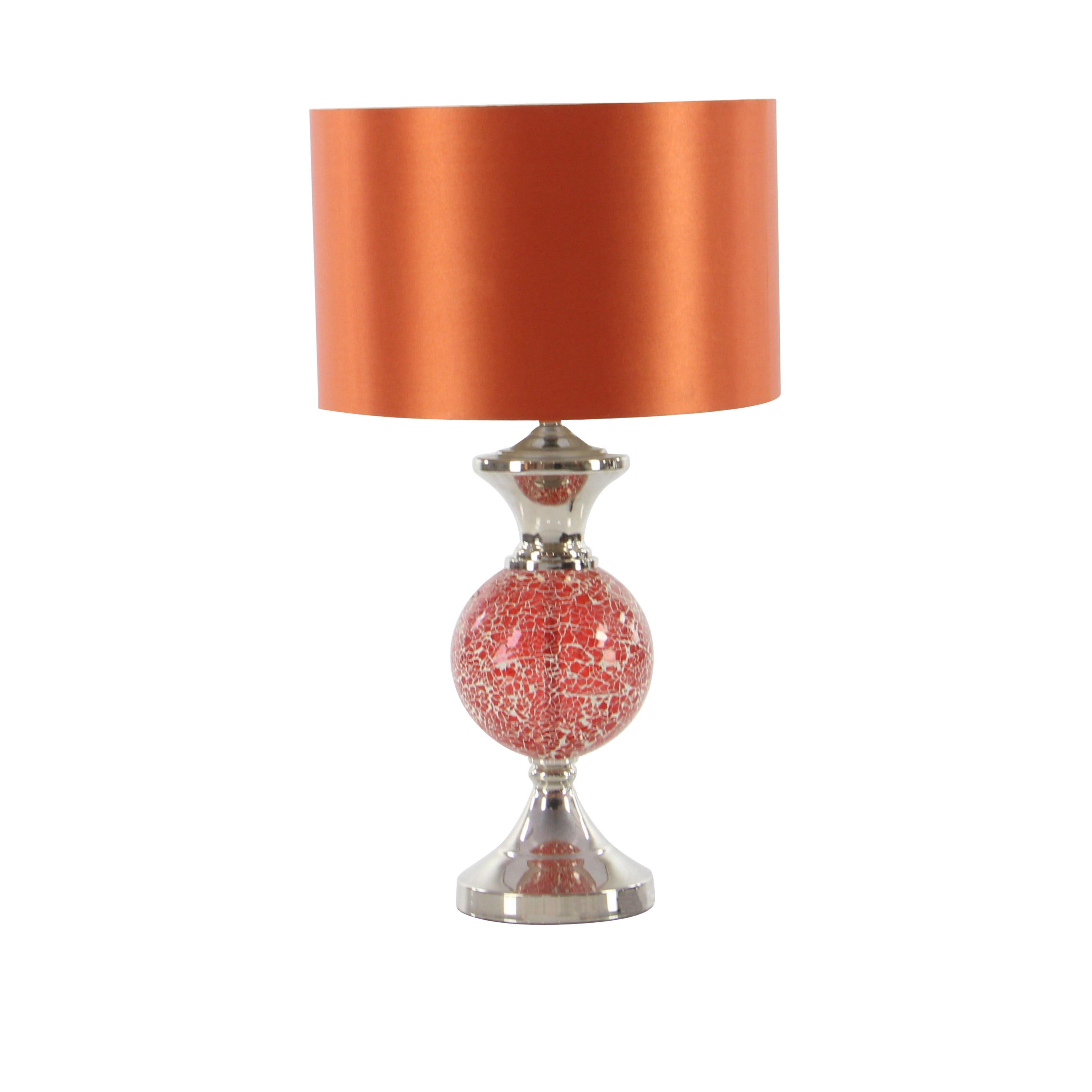 DecMode Red Glass Glam Table Lamp 25", Set of 2