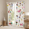 thumbnail image 3 of Homewish Kawaii Dachshund Blackout Curtains Set of 2 (52x84 Each),Potted Plant Curtain,Cream,Bone Paw Decor, 3 of 6