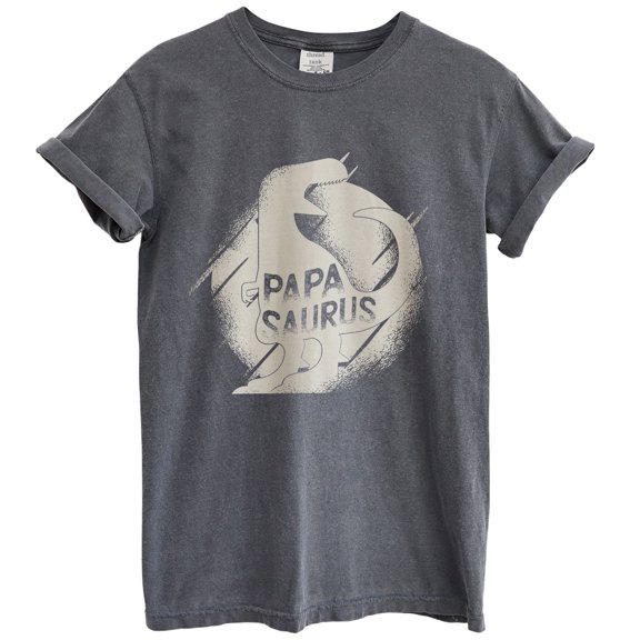 Papa Saurus Fun Graphic Tee T-Shirt for Women Men, Short Sleeve Summer Tops - Vintage Pepper