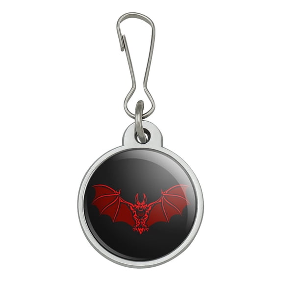 Bat Red Tribal Jacket Handbag Purse Luggage Backpack Zipper Pull Charm