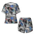 thumbnail image 4 of Kdxio Video Game Print Pajamas Sets for Women Short-Sleeved Pjs with Lounge Shorts Two Piece Sleepwear S-4XL, 4 of 9