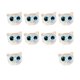 thumbnail image 2 of 10 cuentas espaciadoras con forma de cabeza de gato, hechas a mano, para manualidades, cuentas sueltas, diseño de gatito. Ojos azules claros, 2 of 7