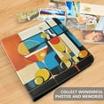 thumbnail image 4 of FORMRS 3 Ring Photo Album 4"x6" Self Adhesive Large Capacity PU Leather Cover, Modern Cocktails, 4 of 8