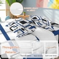 thumbnail image 4 of Abstract Lines Art Queen Size Comforter Set, Black Blue Geometric Square Frame Bedding for All Seasons, 4 Pcs Bed Set, 1Quiltcover (90"x92") ,1Sheet(94"x116"), 2Pillowcases (30"x20"), 4 of 9