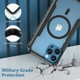 thumbnail image 7 of Allytechgroup iPhone 16 Pro Clear Case Mangetic, Wireless Charging Military Grade Shockproof Bumper Anti-Scratch Anti-Yellow Hard Shell Magsafe Compatible Case for Apple iPhone 16 Pro, Black, 7 of 7