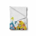 thumbnail image 2 of Cartoon Soft Flannel Fleece Throw Blanket, Colorful Cats and Rat Singing Funny Animal Characters Karaoke Night Theme, Cozy Plush for Indoor and Outdoor Use, 50" x 70", Multicolor, by Ambesonne, 2 of 6