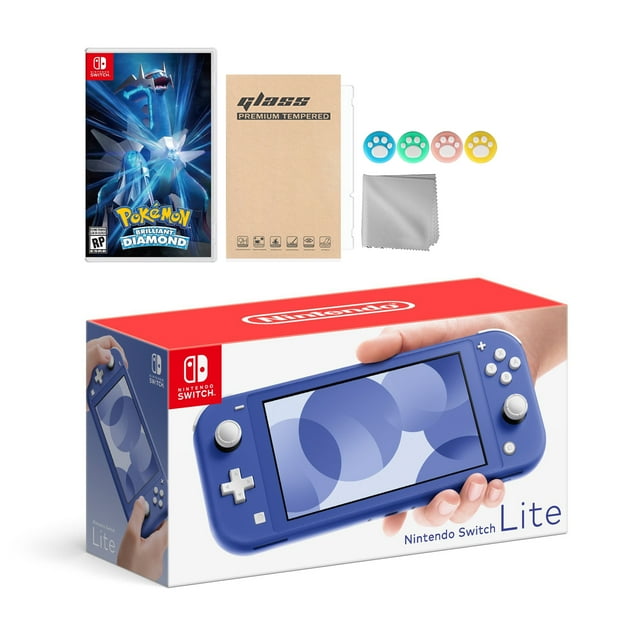 Nintendo Switch Lite Bleu avec Pokemon Brilliant Diamond et Accessoires Mytrix
