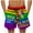 Multicolor1, variant on SOOMLON Men's Graphic Swim Trunks Swimwear Beach Shorts Drawstring Y2k Shorts Printed Elastic Waist Beach Sports Shorts Orange M