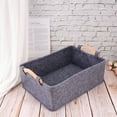 thumbnail image 4 of REACHISE 1pc Home Felt Storage Basket Storage Pouch Sundries Books Storage Bag for Home Office Organize (Grey), 4 of 8