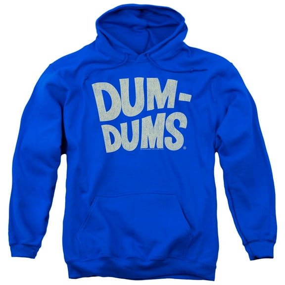 Dum Dums/Distressed Logo Adult Pullover Hoodie Sweatshirt Royal Blue