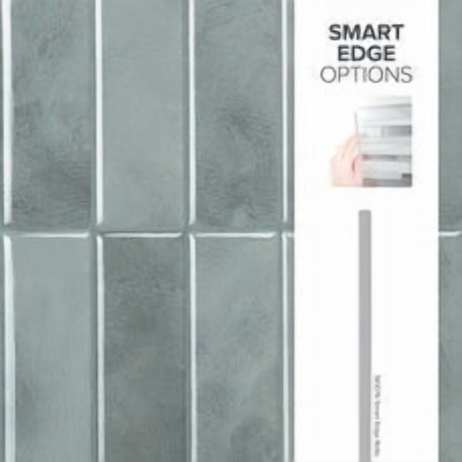 Smart Tiles Peel and Stick Backsplash, 5 Adhesive Tiles, Morocco Grey, 11.43"x9"