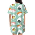thumbnail image 3 of Bixox Women's Kawaii Sushi Printed Pajama Set 2 Piece Lounge Set Top and Shorts Soft Pajamas, Shorts with Pockets, 3 of 7