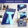 thumbnail image 3 of zukof Case for Samsung Galaxy Tab A9+/A9 Plus 11 Inch 2023 (SM-X210/X216/X218) Tablet, Kids friendly Heavy Duty Hybrid Rugged Shockproof Protective Kickstand Cover Case (Navy Blue/Light Blue), 3 of 5