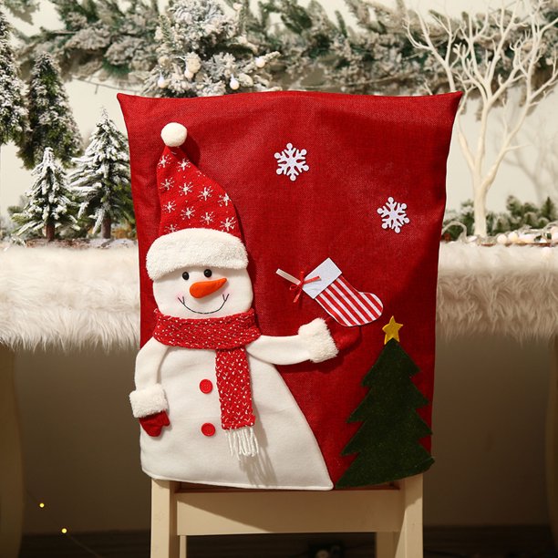 Nuevos adornos navideños Santa muñeco de nieve ciervo barba restaurante decoración silla cubierta Wmkox8yii HFSH5186