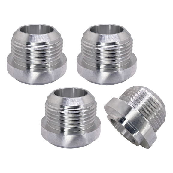 AN16 Weld On Bung Aluminum Male Flare Weldable Fuel Tank Fitting AN16 JIC-16 AN (1-5/16-12) Thread Hose Adapter Connector (4, Aluminum, AN16)