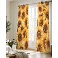 thumbnail image 5 of Yellow Sunflowers Sheer Curtains 84 Inch Length 2 Panels Set for Living Room/Bedroom, Watercolor Floral Flowers Vintage Kitchen Curtains Grommet Semi-Sheer Curtains Drapes Window Treatments 52"x84"x2, 5 of 7