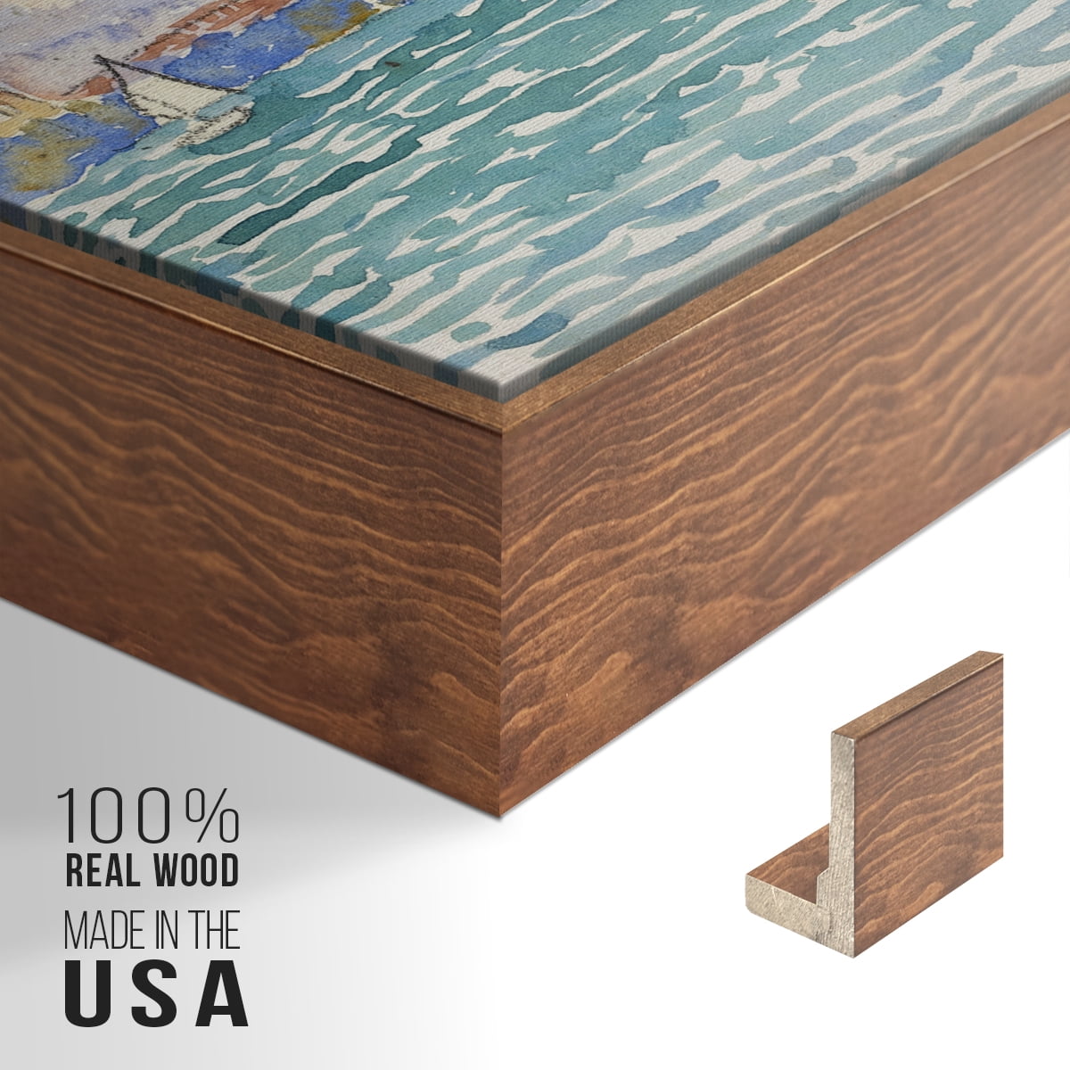 Vintage Landscape-CXVII By Wexford Home Framed in Walnut Wood Gallery Wrapped Canvas 17 in. x 25 in.
