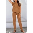 thumbnail image 5 of BTFBM Women's Two Piece Tracksuit Outfits Summer Short Sleeve Tops Long Pants Jogger Lounge Matching Sets Sweatsuit, 5 of 7