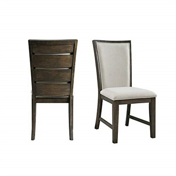 Homestock Coastal Cottage Furnishings Slat Back Side Chair Set - Charming Set Of Slat Back Side Chairs For Coastal And Cottage Style Dining Rooms