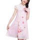 thumbnail image 4 of Vestido Cheongsam para Niñas Estilo Chino Gasa Suave Cómodo Vestido Qipao para Niñas para Verano Blanco 130cm/51.2in, 4 of 8