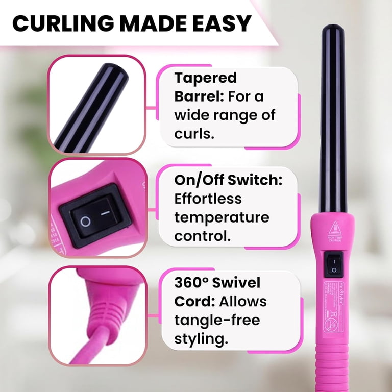 Herstyler Baby Curls Curling Iron, 9 / 18 mm, Dual Voltage  display picture 3