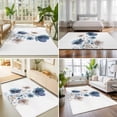 thumbnail image 4 of Area Rugs 5'x7', Navy Blue Floral Carpet Runner Indoor Outdoor Rugs Home Decor Aesthetic, Watercolor Flowers Farmhouse Non Slip Mats Washable Accent Rug for Living Room Bedroom, 4 of 8