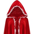 thumbnail image 6 of Christmas Hooded Cloak Red Cape Women Short Shawl Outfit Accessories for Christmas Party, 6 of 7